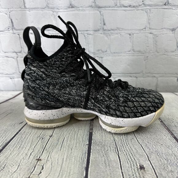 Nike Zoom Lebron XV 15 “Ashes” Black Oreo GS Size 3.5Y 922811-002 - Picture 9 of 12